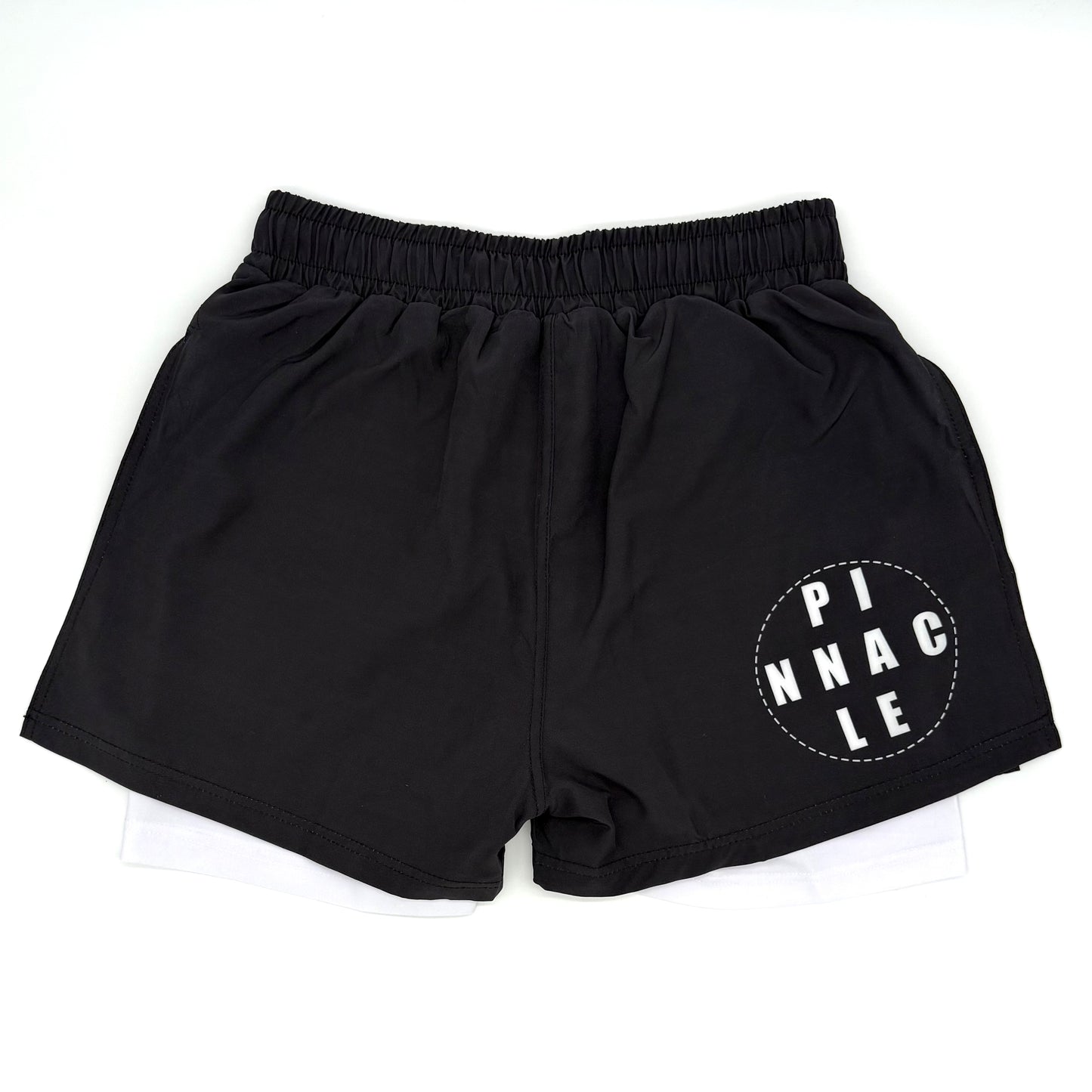 Black high-slit gladiator MMA shorts back view