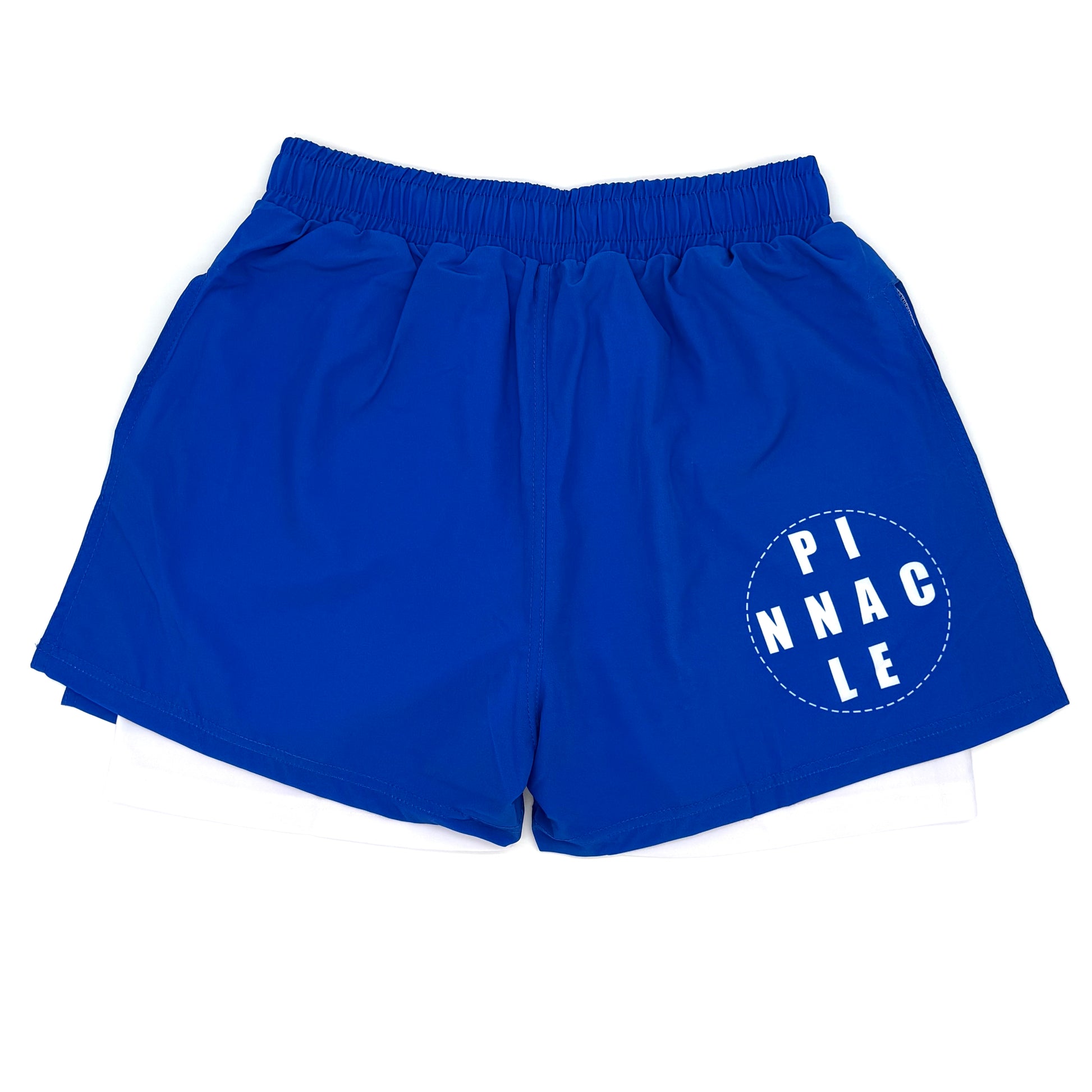 Blue high-slit gladiator MMA shorts back view