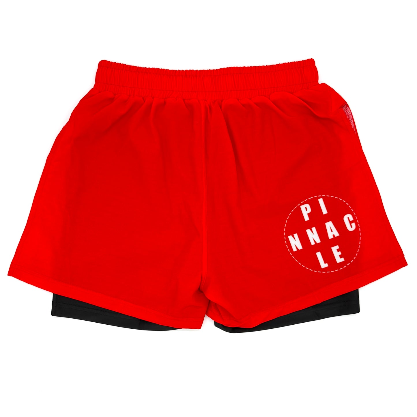 Red high-slit gladiator MMA shorts back view