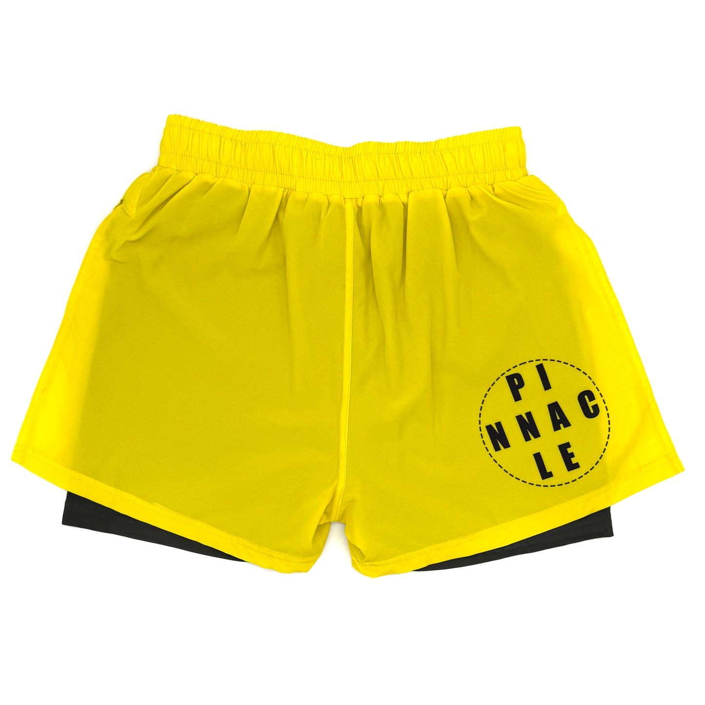 Yellow high-slit gladiator MMA shorts back view